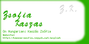 zsofia kaszas business card