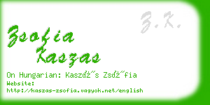 zsofia kaszas business card